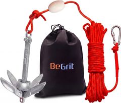 【在庫処分】BeGrit カヤックアンカー 0.7/1.5KGセットボートアンカー 船用アンカー 折り畳み アンカー 6mm 10m アンカー牽引ロープ