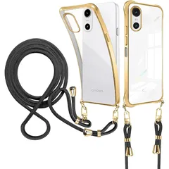 【新品】 weiaoluo ケース Arrows We3 クリア 用の ショルダー 耐衝撃 Arrows We3 スマホケース tpu 透明 バンパー 肩掛け 首掛け 縄掛け ストラップ付き 斜めがけ 織りストラップ付き 調節可能なショルダー ネックレス 保護