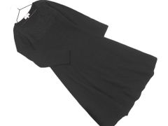 PAUL STUART ポールスチュアート ウール混 レース Aライン ニット ワンピース size6/黒 ◇■ レディース