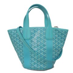 GOYARD ゴヤール ベラーラ PM バケツ型 カーフ 2WAY ショルダーバッグ ヘリンボーン ターコイズブルー トートバッグ