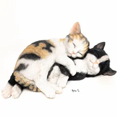 HotAnt ホットアント リアル 猫 置物 お昼寝中 ミケ＆ハチワレ ネコ フィギュア　現状品
