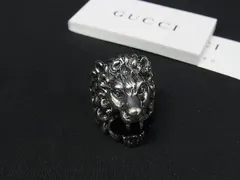 ■新品■未使用■ GUCCI グッチ 402763 ライオンヘッド リング 指輪 アクセサリー 表記サイズ 19(約18号) メンズ シルバー系 BS8879