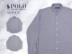 ポロ ラルフローレン POLO Ralph Lauren 長袖 ボタンダウンシャツ ギンガムチェック コットン ネイビー ホワイト メンズ XLサイズ アパレル ファッション トップス