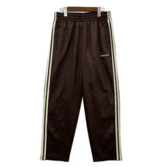 adidas アディダス 80s プレミアムエンボス加工 スリーストライプス トラックパンツ sizeXL/ダークブラウン