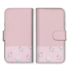 かんたんスマホ5 ケース 手帳型 簡単スマホ5 スマホケース 携帯ケース 花柄 お花 小花 フラワー チューリップ 北欧 落ち着いた 柄物 パステルカラー 可愛い かわいい スマホカバー カラー01