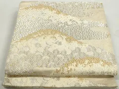 平和屋着物◎西陣　服部織物謹製　六通柄袋帯　重ね山花文　金銀糸　正絹　逸品　DABK3389qa