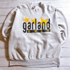 【人気ブランド】90s Vintage USA製 GARLAND SWEATSHIRT ガーランド グレー イエロー ブラック ロゴプリント クルーネックスウェット 古着 #G9153