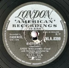 78RPM/SP Andy Ewilliams Butterfly / It Doesnt Take Very Long HLA8399 LONDON RECORDS