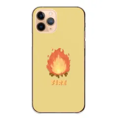 iPhone18 ProMAX ケース カバー アイフォン18プロマックス スマホケース ハードケース キャンプ アウトドア 焚き火 炎 かわいい クール 個性的 イラスト ワンポイント カラー07