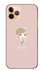 iPhone18 ProMAX ケース カバー アイフォン18プロマックス スマホケース ハードケース 吹奏楽 サックス アルトサックス 楽器 音楽 音符 部活 演奏 女の子 パステル ピンク カラー05