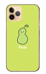 iPhone18 ProMAX ケース カバー アイフォン18プロマックス スマホケース ハードケース 洋梨 ナシ なし ラフランス フルーツ スマイル かわいい ゆるキャラ パステル グリーン カラー04