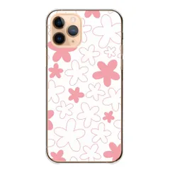 iPhone18_Pro ケース カバー アイフォン18プロ スマホケース ハードケース 花柄 北欧柄 お花 フラワー かわいい おしゃれ パステルカラー ピンク 白 ホワイト カラー01