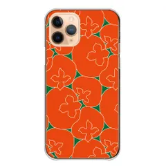 iPhone18_Pro ケース カバー アイフォン18プロ スマホケース ハードケース 柿 おしゃれ お洒落 かわいい 可愛い フルーツ 和柄 秋 オレンジ 橙 朱色 カラー07