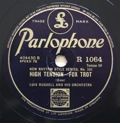 78RPM/SP Luis Russell & His Orchestra / High Tension / Knockin A Jug R1064 PARLOPHONE