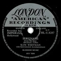 78RPM/SP Slim Whitman Serenade / I Talk To The Waves HLU8287 LONDON RECORDS
