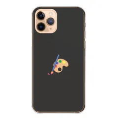 arrows Alpha2 F-51G ケース カバー アローズ アルファ2 スマホケース ハードケース 絵の具 文房具 パレット 美術部 かわいい おしゃれ ワンポイント 透明ケース クリア カラー09