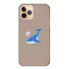 arrows Alpha2 F-51G ケース カバー アローズ アルファ2 スマホケース ハードケース クジラ 鯨 水彩カラー ワンポイント かわいい おしゃれ 透明ケース ピンク 水色 ブルー カラー08