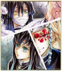 [Used] Paper product: Iguro, Uzui, and Tokito "Demon Slayer: Kimetsu no Yaiba Official Illustration (Pillar Meeting/Butterfly Mansion Arc) Random Replica Mini Shikishi"