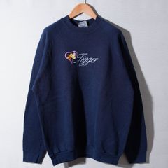 ディズニー Dinsey ティガー Tigger スウェット XL ネイビー 90s 00s ヴィンテージ 刺繍 フルーツオブザルーム FRUIT OF THE ROOM ストリート オーバーサイズ キャラ 古着 A509