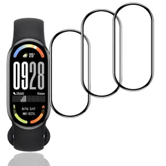 【3枚セット】 用 Xiaomi Smart Band 10 フィルム シャオミ スマートバンド10 保護フィルム PET複合材 炭素繊維 3D曲面 カバー 対応 Xiaomi Mi band 10 液晶保護フィルム 高透過率 3D全面保護 キズ防止 飛散防止