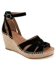 ジェントルソウルズ レディース シューズ サンダル Gentle Souls Womens Cooliespadrille Wedge Sandals Black Nubuck ブラック
