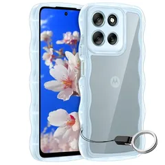 Motorola Moto G66J/G66Y/G56 5G用ケース モトローラ モト g66j ウェーブ マグセフ 可愛い マツと感 TPU 耐衝撃 超軽量 極薄 黄ばみなし 滑り止め かわいいうねうね 韓国 人気 ストラップホール付きなみなみ カバークリア