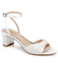 ジュウェルダグレイミシュカ レディース シューズ サンダル Jewel Badgley Mischka Womens Pretty Round Toe Dressandals Ivory Satin