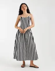 エイソス レディース トップス ワンピースカート ASOS DESIGN drop waist sundress with circle skirt in Black ブラック