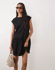 エイソス レディース トップス ワンピース ミニ ASOS DESIGN mini smock dress Black ブラック