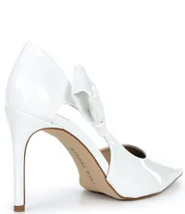 ジャンビニ レディース シューズ ヒール Gianni Bini Sawyer Patent Bow Pointed Toe Pumps White ホワイト