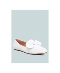 ロンドンラグ レディース シューズ スリッポン・ローファー London Rag Womens Waveney Bow Embellished Loafers White ホワイト