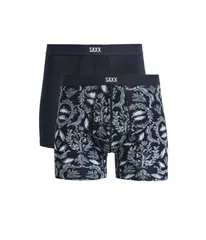 サックスアンダーウェアー メンズ ボクサーパンツ Saxx Underwear Vibe Xtra Soft Comfort Boxer Briefs Fly 2Pack BacksplashBlac