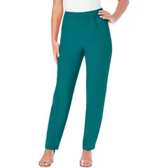 ロアマンズ レディース ボトムス カジュアルパンツ プラスサイズ トール Roamans Womens Plusize Tall Classic Bend Over Pantropical Teal