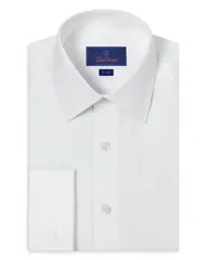 デイビッドドナヒュー メンズ トップス シャツ David Donahue Trim Fit Broadcloth French Cuff Dress Shirt White ホワイト