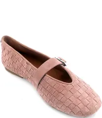 ジェントルソウルズ レディース シューズ パンプス スエード Gentle Souls Winifred Woven Suede Mary Jane Ballet Flats Rose