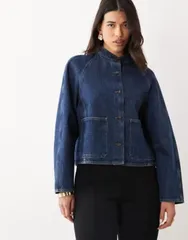 アルケット レディース アウター ジャケット・ブルゾン ハイネック デニム ARKET denim high neck bomber jacket BLUE ブルー