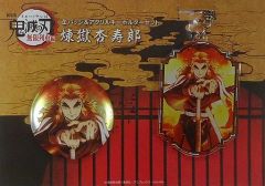 [Used] Goods: Kyojuro Rengoku Can Badge & Acrylic Keychain Set from "Demon Slayer: Kimetsu no Yaiba the Movie: Mugen Train" (Theatrical Merchandise)