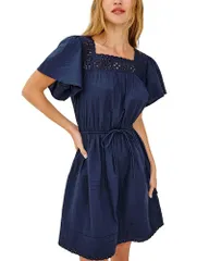 レイルズ レディース トップス ワンピース ティアード 刺繍 Rails Galembroide red Tieredress Navy ネイビー