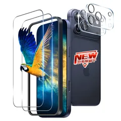 【2+2枚セット ガイド枠付き】 対応 iPhone 17 Pro max ガラスフィルム 6.9インチ 2枚 + レンズ保護フィルム 2枚 指紋認証 対応 アイフォン17 Pro max フィルム 強化ガラスフィルム ケース 【 硬度9H 日本旭硝子製 】