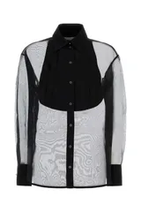 【新品・最安値】DES PHEMMES CAMICIA SILK ORGANZA BLACK 正規品 シャツ D126OU D0900