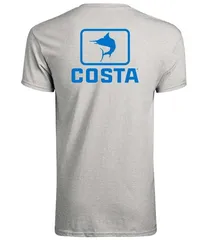 コスタ メンズ トップス シャツ Tシャツ ニット グラフィック Costa Emblem Marlin Short Sleeve Tubular Knit Graphic TShirt Grey H
