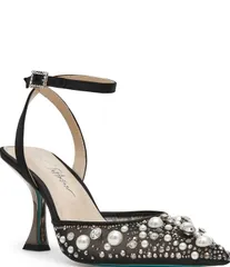 ベッツィジョンソン レディース シューズ パンプス アンクル Blue by Betsey Johnson Livv Pearl and Rhinestone Accent Ankle Strapum