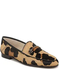 サムエデルマン レディース シューズ スリッポン・ローファー プリント Sam Edelman Loraine Leopard Print Calf Hair Bit Buckle Loafers C