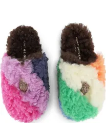 カートジェイガーロンドン レディース シューズ サンダル ロゴ Kurt Geiger London Kensington Stripe Faux Shearling Logornament Slip