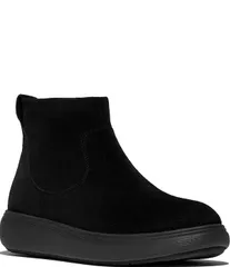 フィットフロップ レディース シューズ ブーツ・レインブーツ スエード アンクル FitFlop iQComFF Suede Zip Ankle Boots Black ブラック