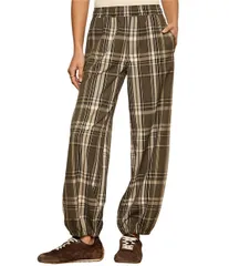 サンクチュアリー レディース ボトムス カジュアルパンツ プリント Sanctuary Micro Balloon Leg Plaid Print Semi High Rise PullOn Pant