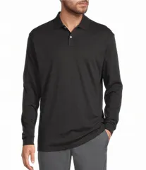 ラウンドトゥリーアンドヨーク メンズ トップス シャツ Roundtree Yorke Supima Long Sleeve Solid Polo Black ブラック