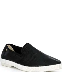 リビエラ メンズ シューズ スリッポン・ローファー レザー Rivieras Mens Leather Diamond Embossed Slip On Loafers Noir