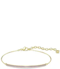スワロフスキー レディース アクセサリー ブレスレット・バングル・アンクレット Swarovski Only Round Cut CZ Line Bracelet GoldPurple パープル