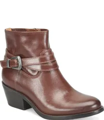 ソフト レディース シューズ ブーツ・レインブーツ レザー Sofft Alessandra Leather Western Buckle Booties Cognac